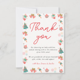 Christmas Santa Baby shower Dank u Bedankkaart