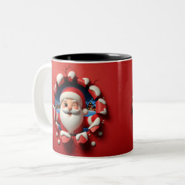 Christmas Santa Claus 3D Mugs Merry Christmas Mug Tweekleurige Koffiemok