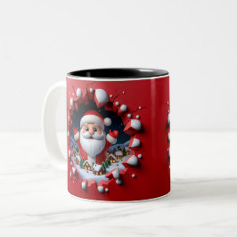 Christmas Santa Claus 3D Mugs Merry Christmas Mug Tweekleurige Koffiemok
