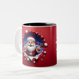 Christmas Santa Claus 3D Mugs Merry Christmas Mug Tweekleurige Koffiemok