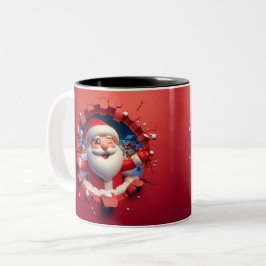 Christmas Santa Claus 3D Mugs Merry Christmas Mug Tweekleurige Koffiemok