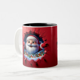 Christmas Santa Claus 3D Mugs Merry Christmas Mug Tweekleurige Koffiemok