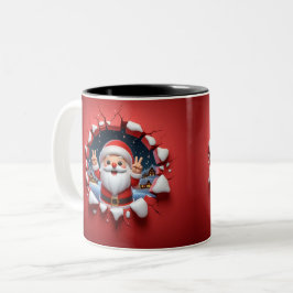 Christmas Santa Claus 3D Mugs Merry Christmas Mug Tweekleurige Koffiemok