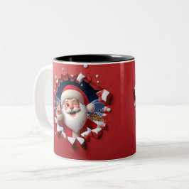 Christmas Santa Claus 3D Mugs Merry Christmas Mug Tweekleurige Koffiemok
