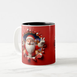 Christmas Santa Claus 3D Mugs Merry Christmas Mug Tweekleurige Koffiemok