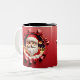 Christmas Santa Claus 3D Mugs Merry Christmas Mug Tweekleurige Koffiemok