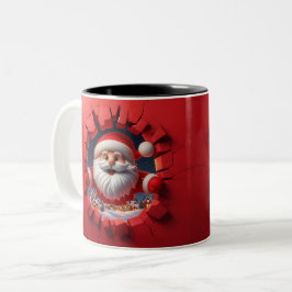 Christmas Santa Claus 3D Mugs Merry Christmas Mug Tweekleurige Koffiemok