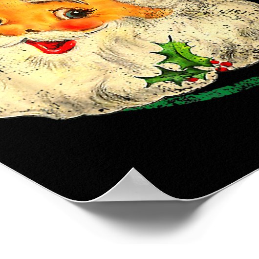 Christmas Santa Claus Face Old Fashioned Pajamas H Poster (Hoek)