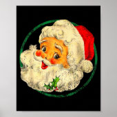 Christmas Santa Claus Face Old Fashioned Pajamas H Poster (Voorkant)
