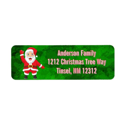 Christmas Santa Claus Green Etiket (Voorkant)