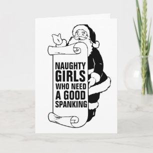 CHRISTMAS SANTA CLAUS NAUGHTY GIRL Wenskaart Kaart