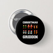 Christmas Santa Claus Snowman Reindeer Griddy Grid Ronde Button 5,7 Cm (Voorkant /achterkant)