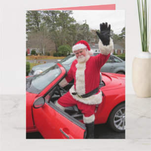 CHRISTMAS SANTA CLAUS SPORTSCAR GRANDE CARTE
