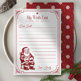 Christmas Santa Claus Wish List Kaart
