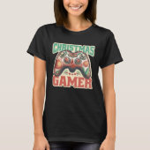 Christmas Santa Elf Gaming Controllers Snowman Boy T-shirt (Voorkant)
