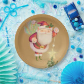 Christmas Santa Fairy Gold Paper Bord (Feest)
