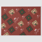  Christmas Santa & Gift Pattern Tissue Paper Tissuepapier (Voorkant)