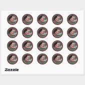 Christmas Santa Girl Ronde Sticker (Vel)