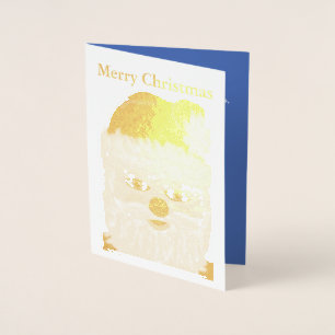 Christmas Santa Gold Foil Wenskaart Folie Kaarten