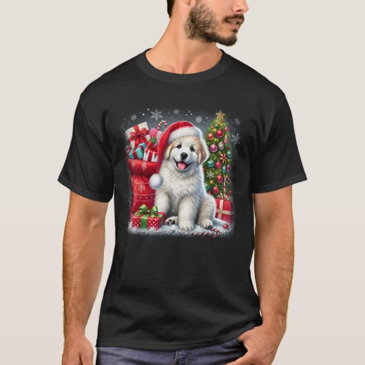 Christmas Santa Great Pyrenees Lovers T-shirt (Voorkant)