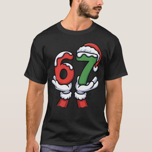 Christmas Santa Hand 67 6 7  T-shirt (Voorkant)