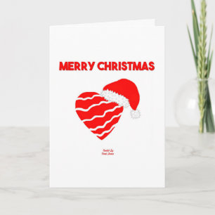 Christmas Santa Heart Verticaal Wenskaart Feestdagen Kaart