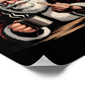 Christmas Santa Middle Finger Sarcastic Xmas Funny Poster (Hoek)