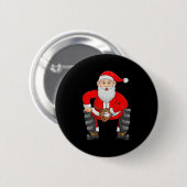 Christmas Santa Playing Baseball Catcher Xmas Srts Ronde Button 5,7 Cm (Voorkant /achterkant)
