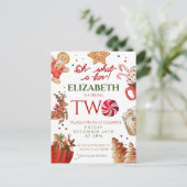 Christmas Santa Reindeer what a fun 2nd Birthday Briefkaart (Staand voorkant)