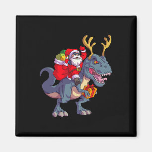 Christmas Santa Riding Dinosaur Deer Xmas Kids Boy Magneet