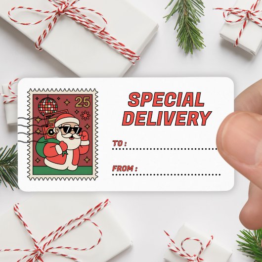 Christmas Santa Stamp Special Delivery Sticker