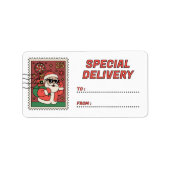 Christmas Santa Stamp Special Delivery Sticker (Devant)