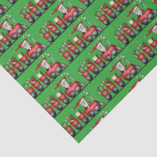 Christmas Santa Train Vakantie tissuepapier (Detail)