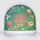 Christmas Santa Wreath Snow Globe Sneeuwbol (Voorkant)