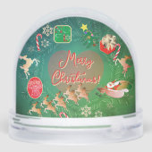 Christmas Santa Wreath Snow Globe Sneeuwbol (Achterkant)