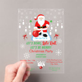 Christmas Santa's Bowling Party  Acryl Uitnodigingen (Insitu (Draagbaar))