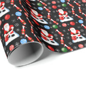 Christmas Santa's Bowling Pattern Cadeaupapier (Rol Hoek)