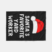 Christmas Santa's Favorite Yard Worker Funny Pajam Fleece Deken (Voorkant (Horizontaal))