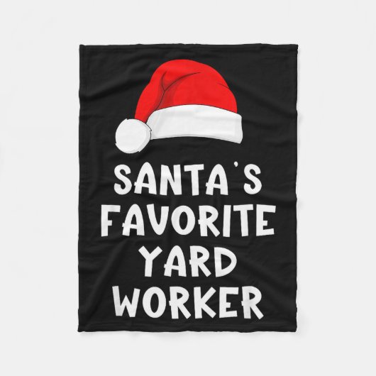 Christmas Santa's Favorite Yard Worker Funny Pajam Fleece Deken (Voorkant)