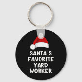 Christmas Santa's Favorite Yard Worker Funny Pajam Sleutelhanger (Voorkant)