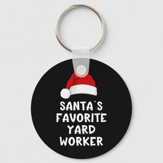 Christmas Santa's Favorite Yard Worker Funny Pajam Sleutelhanger (Voorkant)