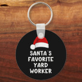 Christmas Santa's Favorite Yard Worker Funny Pajam Sleutelhanger (Voorkant)