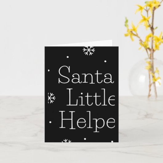 Christmas Santas Little Helper T Shirt Kaart (Gele Bloem)