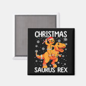 Christmas Saurus Rex Gingerbread Man Cookie Trex B Magneet (Voorkant / Achterkant)