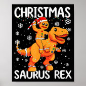 Christmas Saurus Rex Gingerbread Man Cookie Trex B Poster (Voorkant)