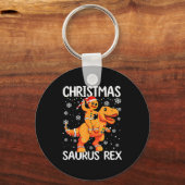Christmas Saurus Rex Gingerbread Man Cookie Trex B Sleutelhanger (Voorkant)