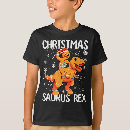 Christmas Saurus Rex Gingerbread Man Cookie Trex B T-shirt (Voorkant)