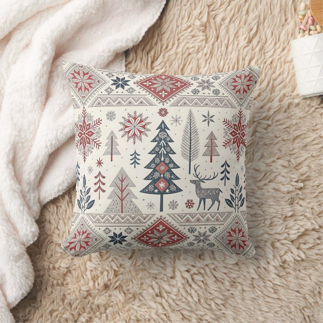 Christmas Scandinavian Geometric Minimalist Kussen (Deken)