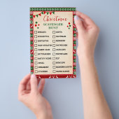 Christmas Scavenger Hunt Game Ugly Sweater Card Flyer (Hand)