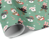 Christmas Schnauzer Dogs Cadeaupapier (Rol Hoek)